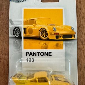 Mattel Yellow Pantone 123 Porsche-style Die-Cast Car